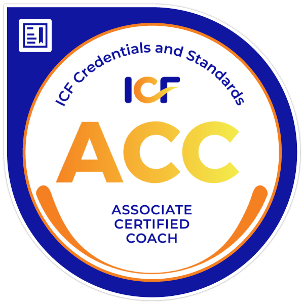 Tiffany Barnards's Associate Certified Coach (ACC) badge awarded by the International Coaching Federation (ICF)