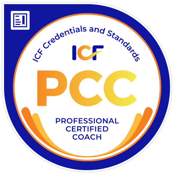 Tiffany Barnard's Professional Certified Coach (PCC) badge awarded by the International Coaching Federation (ICF)